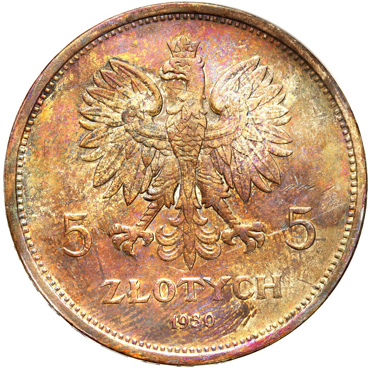 II RP. 5 złotych 1930 Nike - RZADKI ROCZNIK